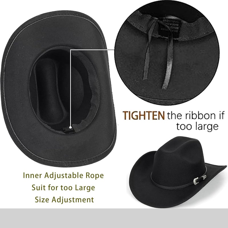 UTOWO Vintage Western Cowboy Hat for Men Outback Cowgirl Hat M/L - Image 4